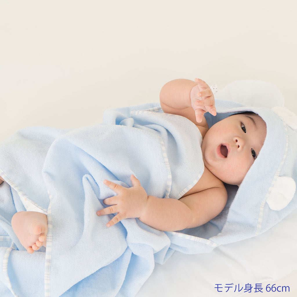 Airy Touch fluffy hooded baby bath towel in Blue