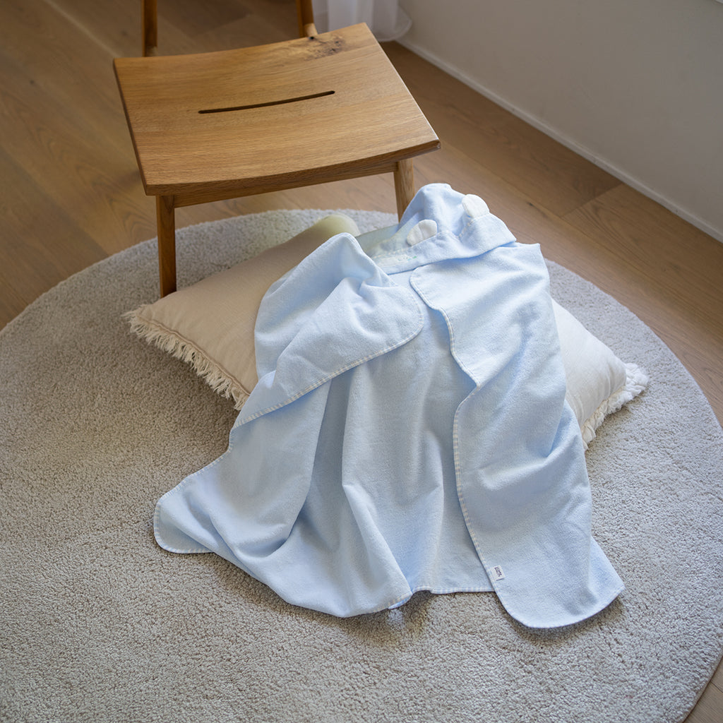 Airy Touch fluffy hooded baby bath towel in Blue