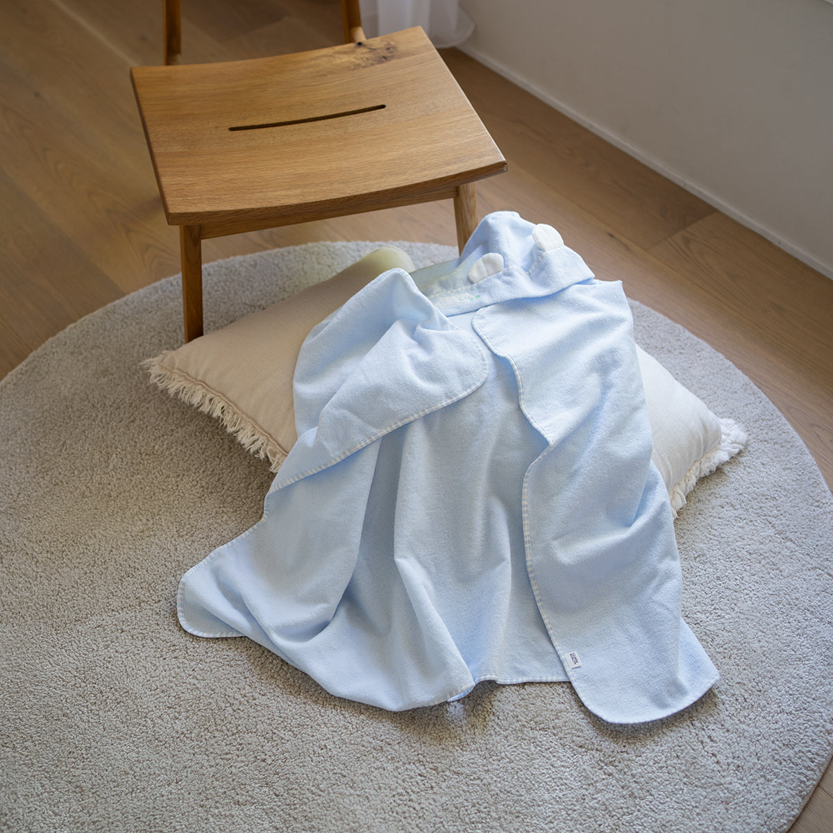 Airy Touch fluffy hooded baby bath towel in Blue