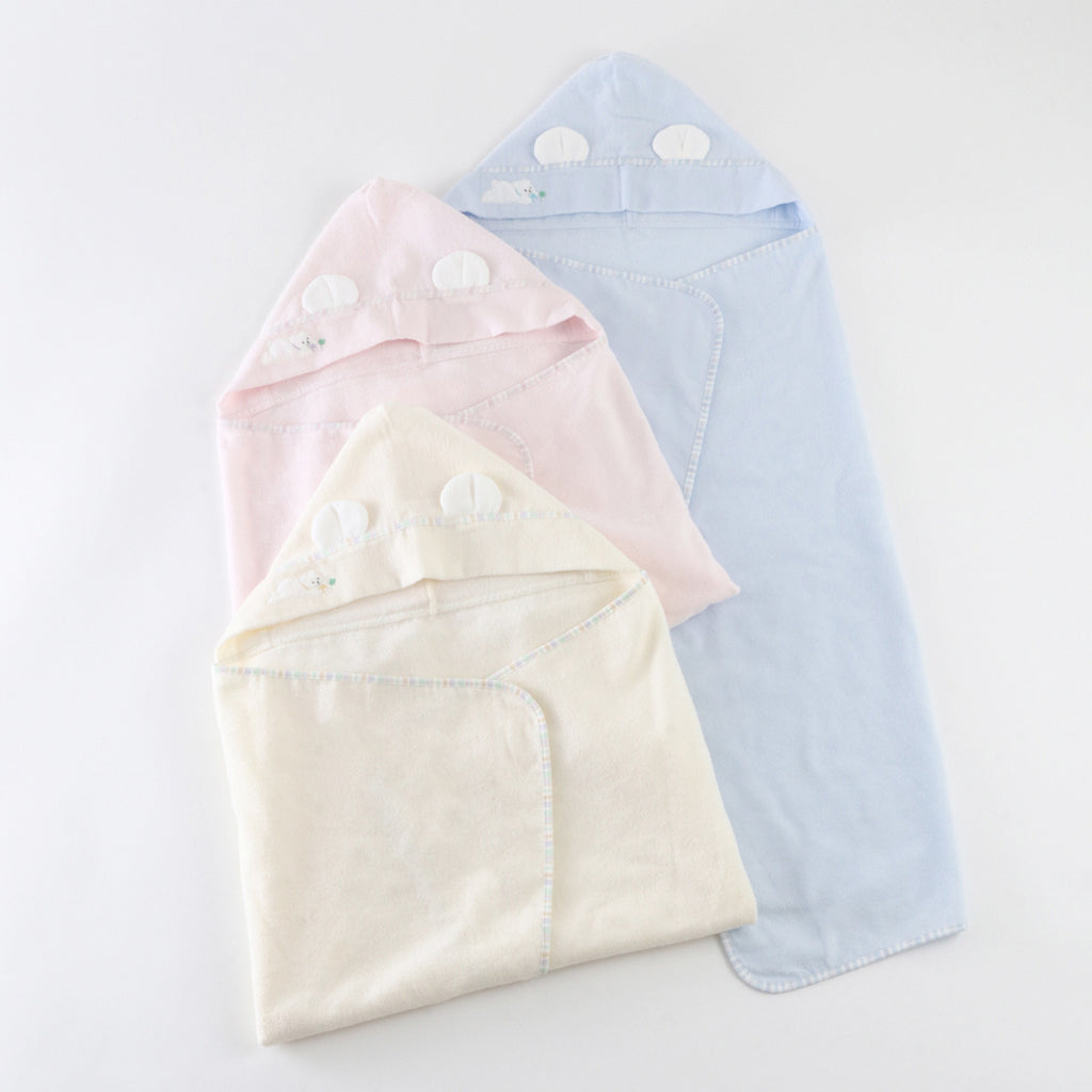 Airy Touch fluffy hooded baby bath towel in Blue
