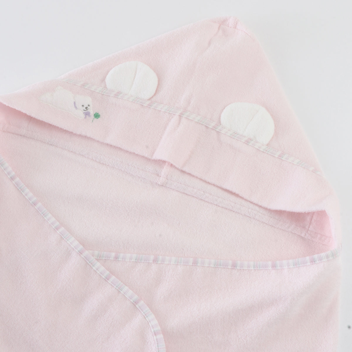 Airy Touch fluffy hooded baby bath towel in Pink