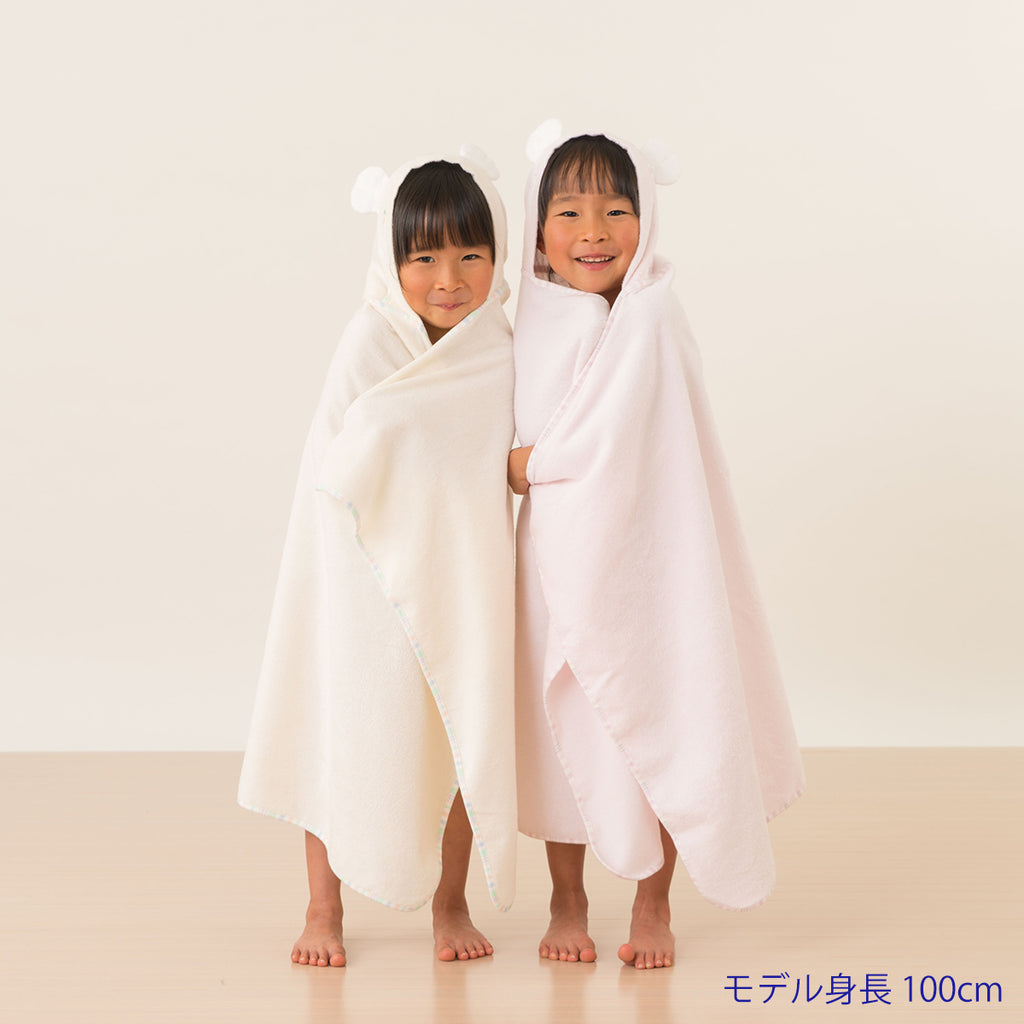 Airy Touch fluffy hooded baby bath towel in Pink