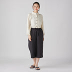 Marshmallow Gauze cropped pants in Black