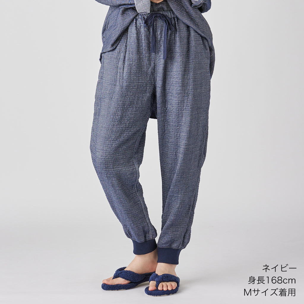 Marshmallow Denim Gauze jogger pants in Navy