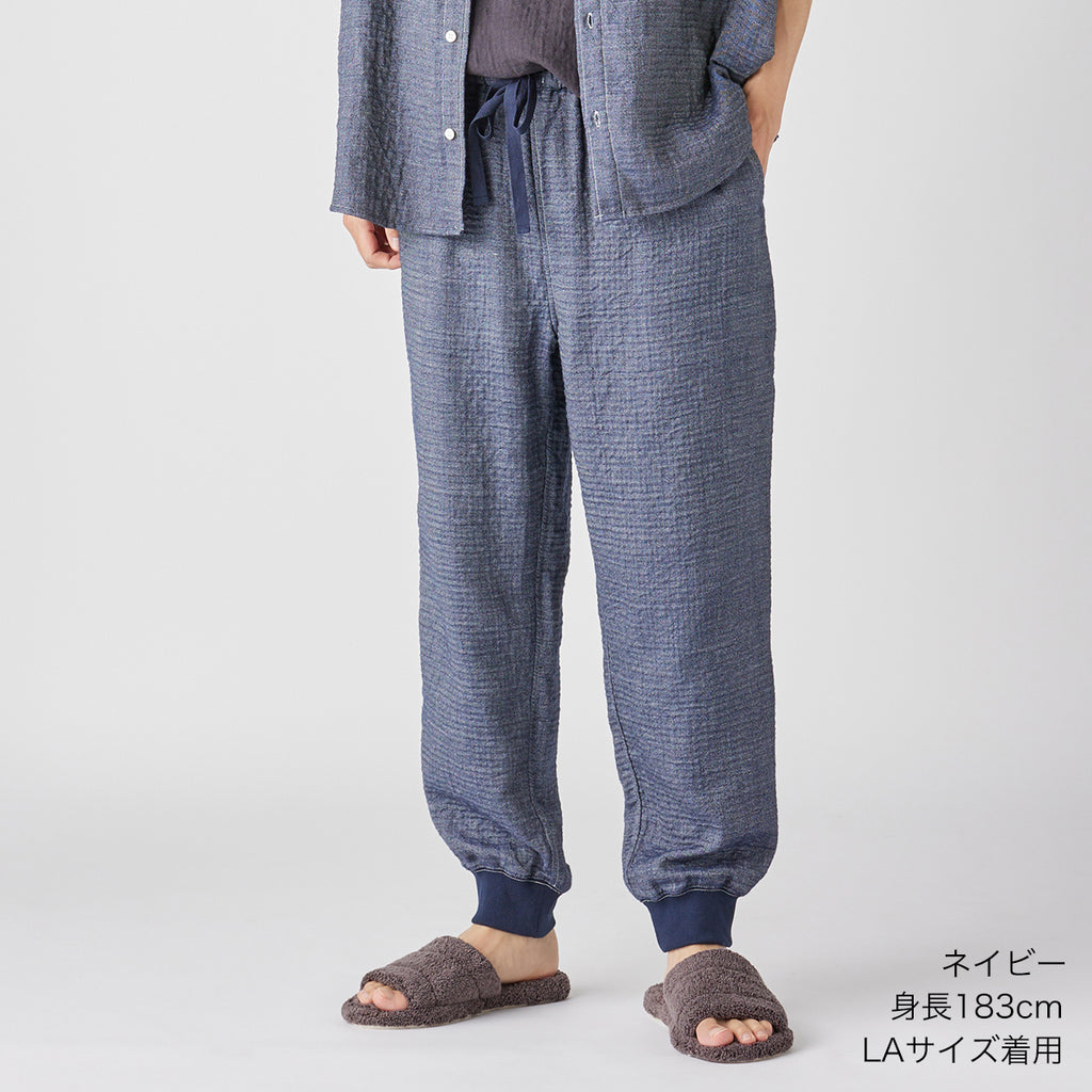 Marshmallow Denim Gauze jogger pants in Navy