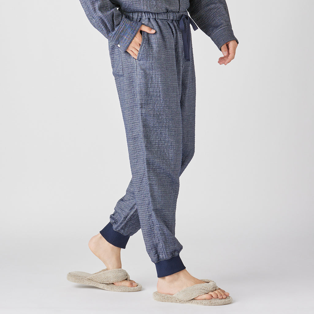 Marshmallow Denim Gauze jogger pants in Navy
