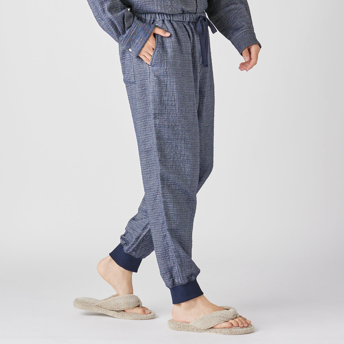 Marshmallow Denim Gauze jogger pants in Navy