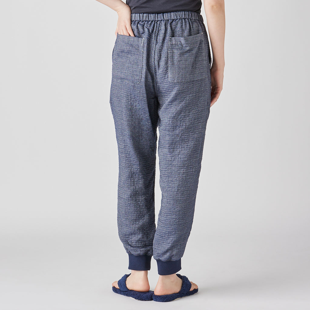 Marshmallow Denim Gauze jogger pants in Navy