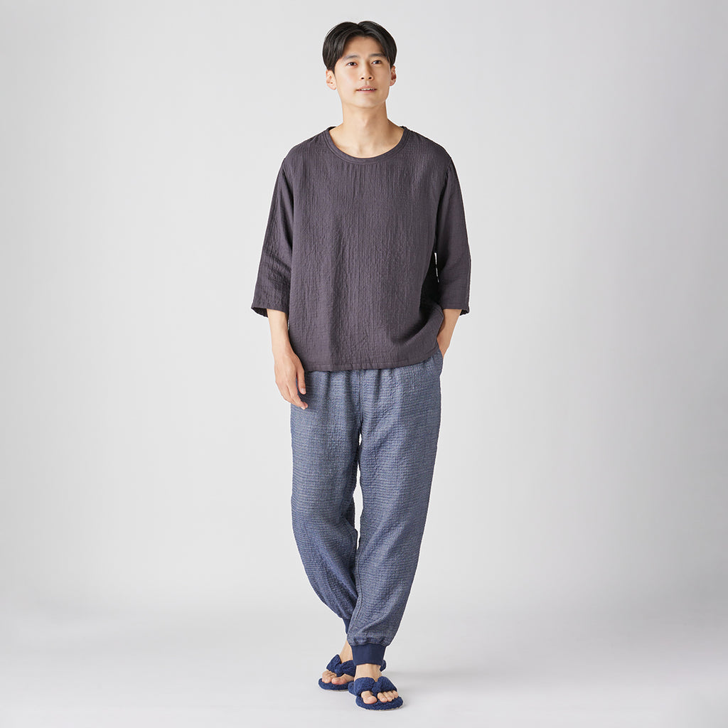 Marshmallow Denim Gauze jogger pants in Navy