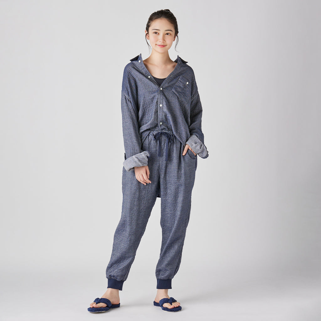 Marshmallow Denim Gauze jogger pants in Navy