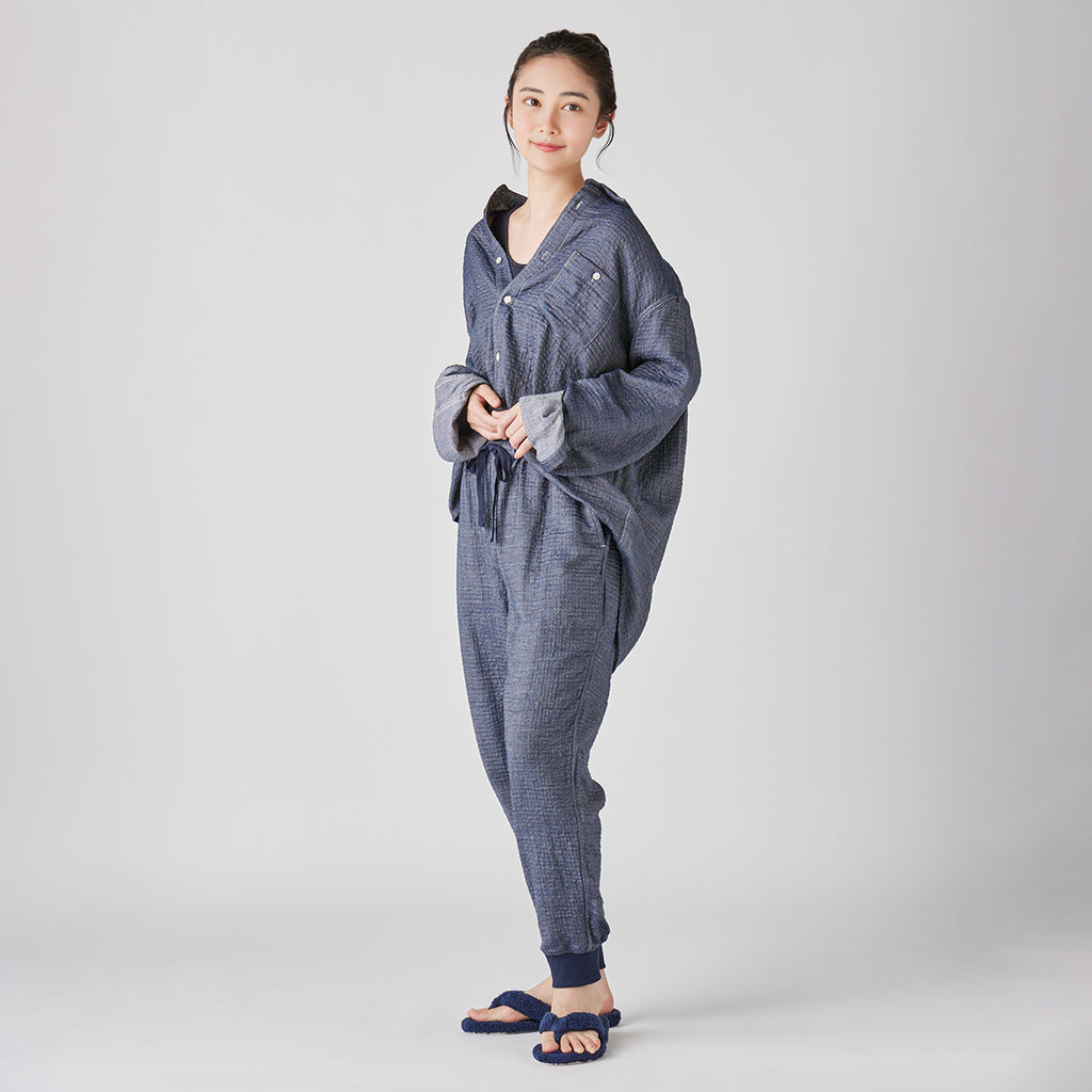 Marshmallow Denim Gauze jogger pants in Navy