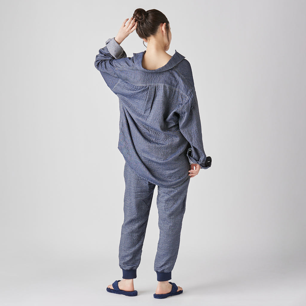 Marshmallow Denim Gauze jogger pants in Navy