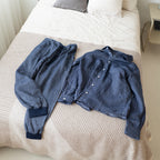 Marshmallow Denim Gauze jogger pants in Navy