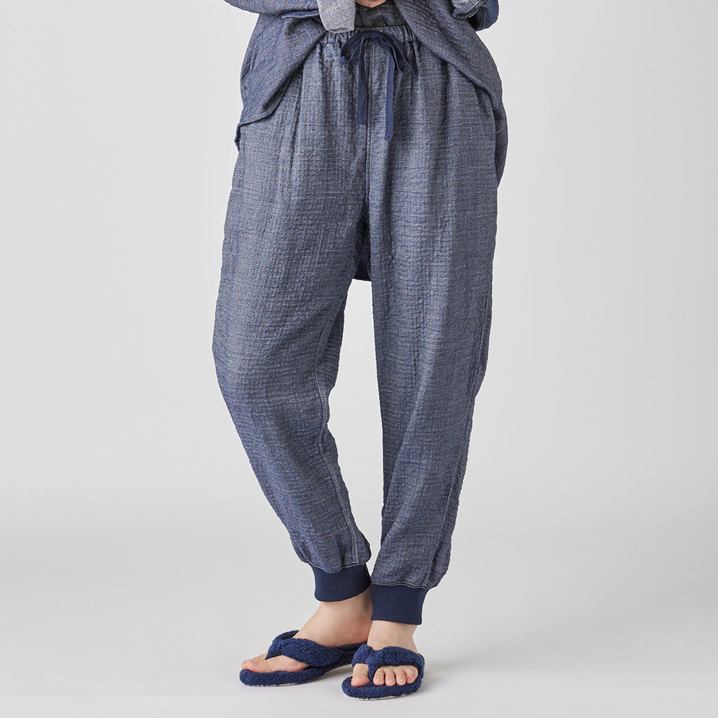 Marshmallow Denim Gauze jogger pants in Navy