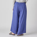 Crepe Gauze wide pants in Blue