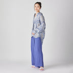 Crepe Gauze wide pants in Blue