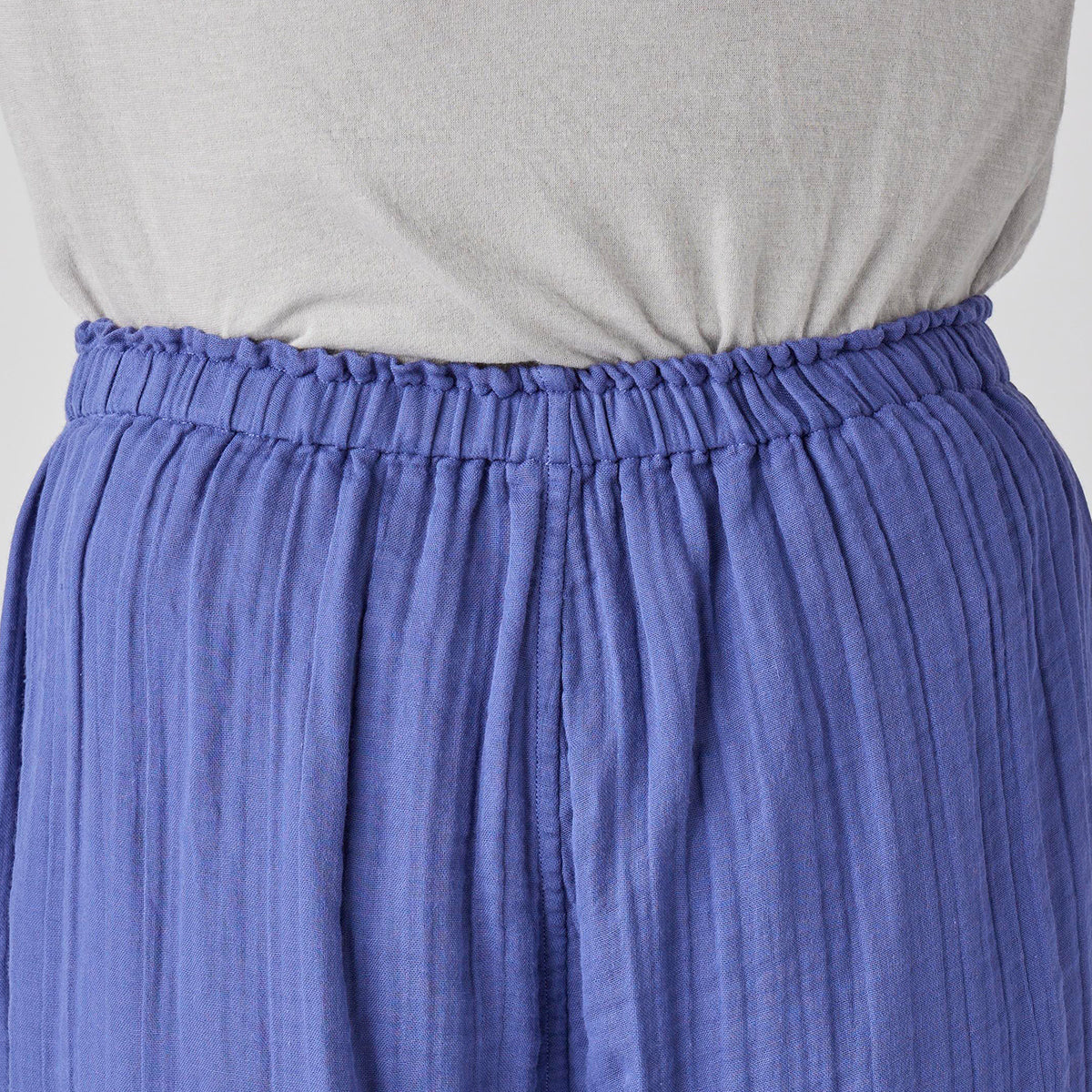 Crepe Gauze wide pants in Blue