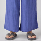 Crepe Gauze wide pants in Blue