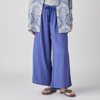 Crepe Gauze wide pants in Blue