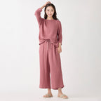 Crepe Gauze wide pants in Pink