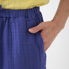 Crepe Gauze half pants in Blue