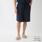 Crepe Gauze half pants in Dark Blue