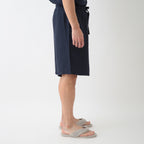 Crepe Gauze half pants in Dark Blue