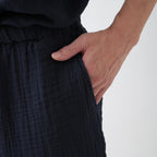 Crepe Gauze half pants in Dark Blue