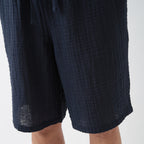 Crepe Gauze half pants in Dark Blue
