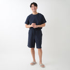Crepe Gauze half pants in Dark Blue