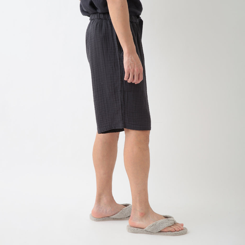 Crepe Gauze half pants in Dark Grey
