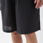 Crepe Gauze half pants in Dark Grey