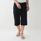 Crepe Gauze mid-length shorts in Black