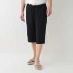 Crepe Gauze mid-length shorts in Black