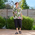 Crepe Gauze mid-length shorts in Black