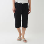 Crepe Gauze mid-length shorts in Black