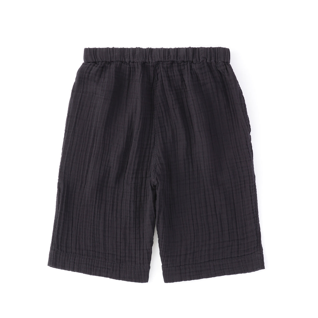 Crepe Gauze half pants in Black
