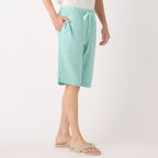 Crepe Gauze half pants in Light Blue