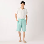 Crepe Gauze half pants in Light Blue