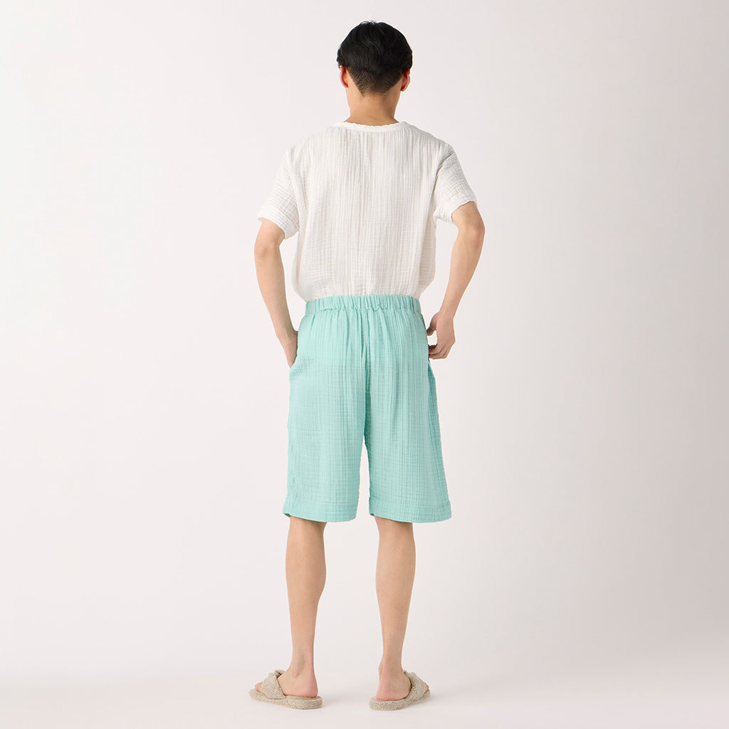 Crepe Gauze half pants in Light Blue