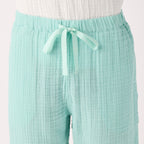 Crepe Gauze half pants in Light Blue