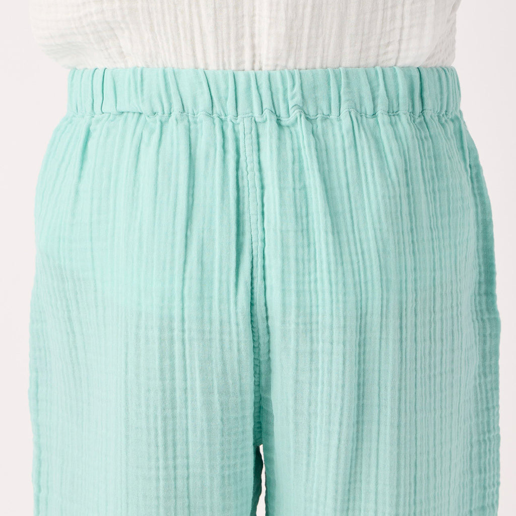 Crepe Gauze half pants in Light Blue