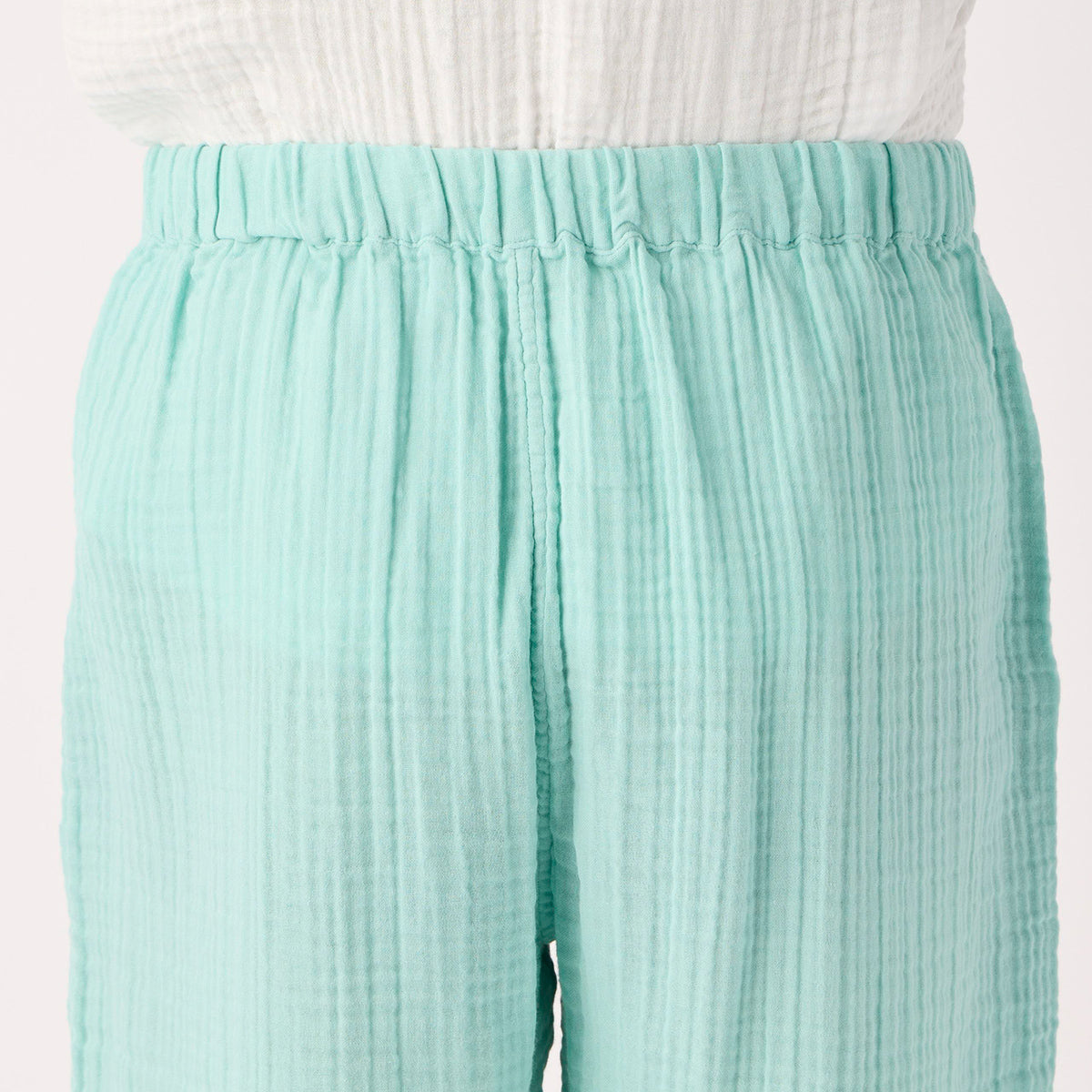 Crepe Gauze half pants in Light Blue