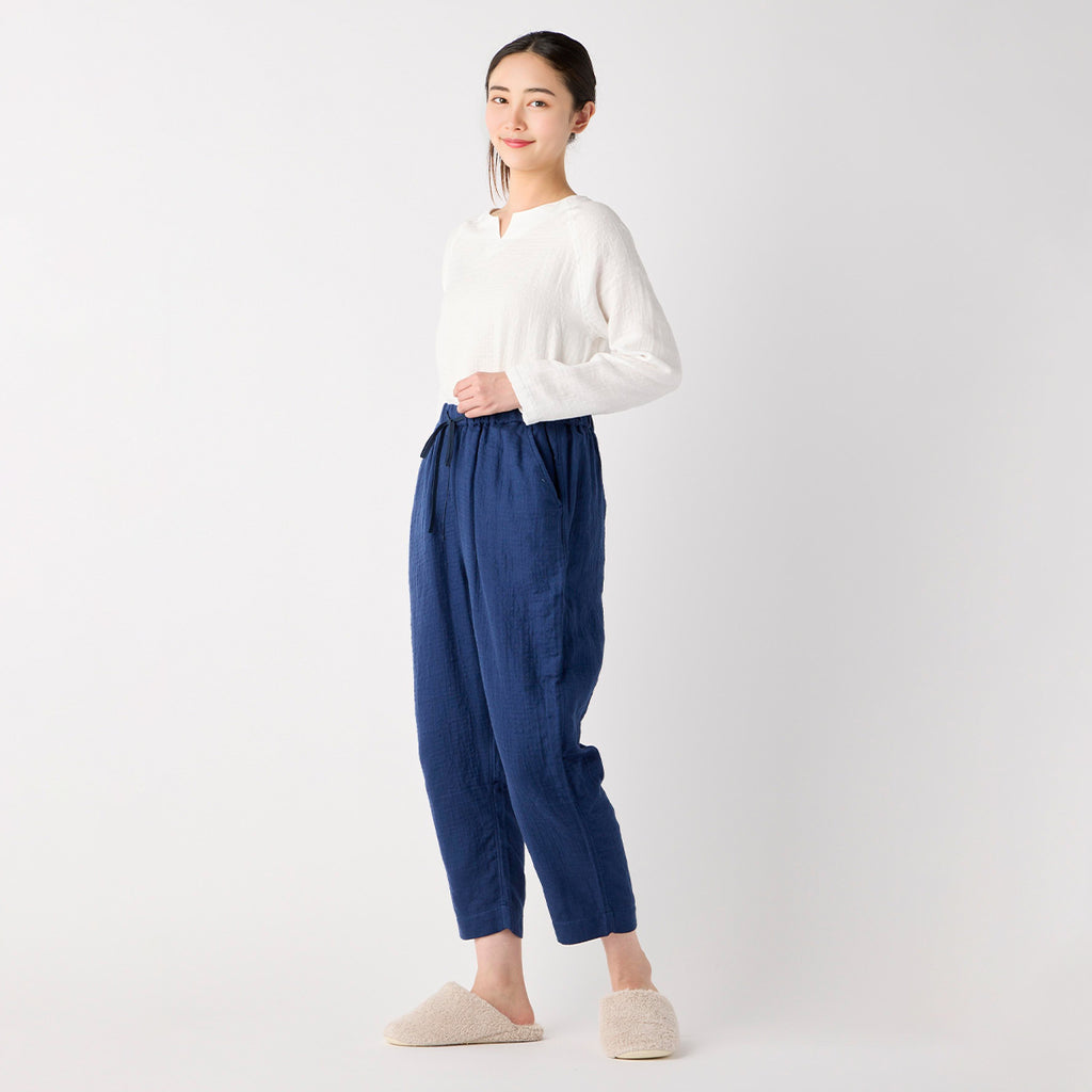 Marshmallow Gauze pants in Dark Blue
