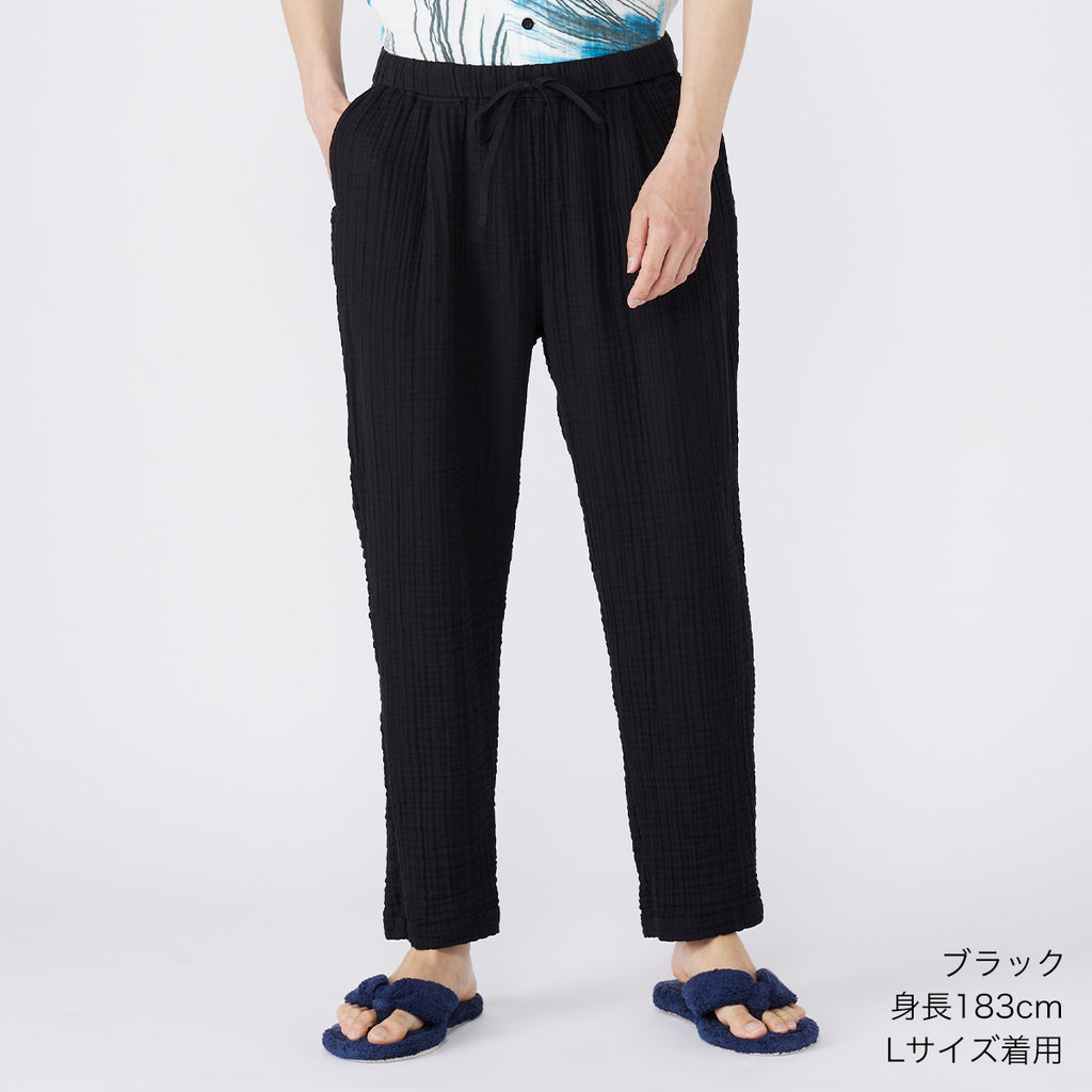 Crepe Gauze pants in Black