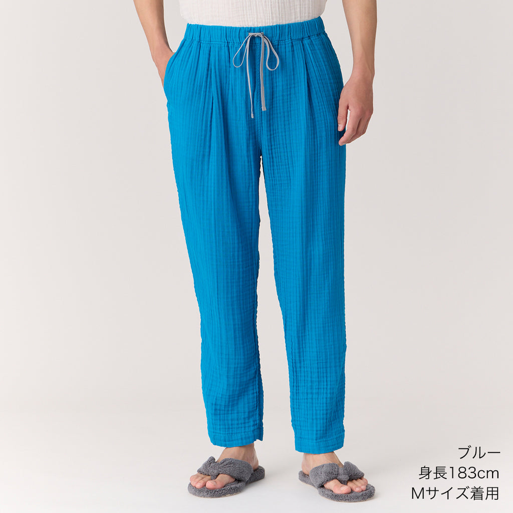 Crepe Gauze pants in Blue