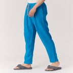 Crepe Gauze pants in Blue