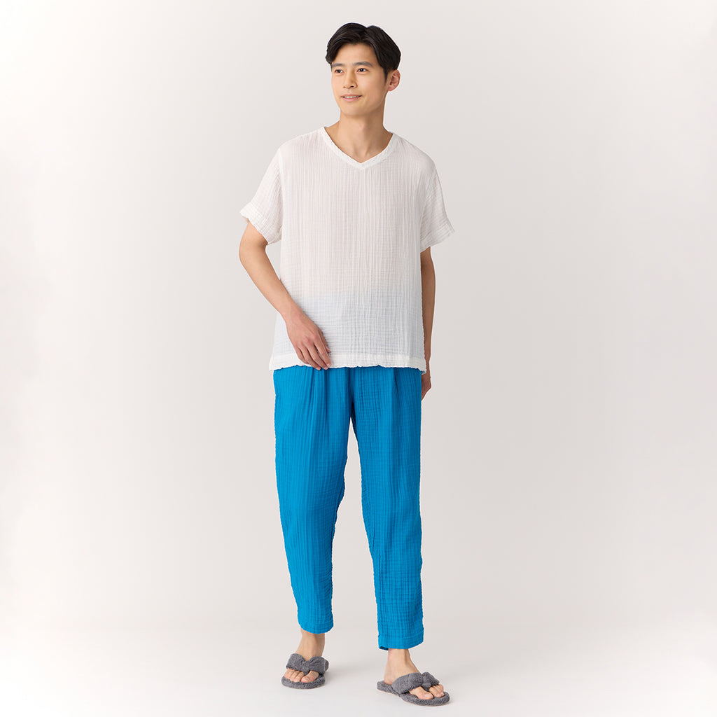 Crepe Gauze pants in Blue