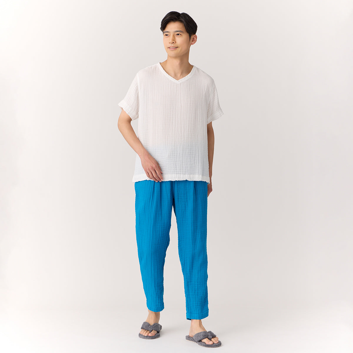 Crepe Gauze pants in Blue
