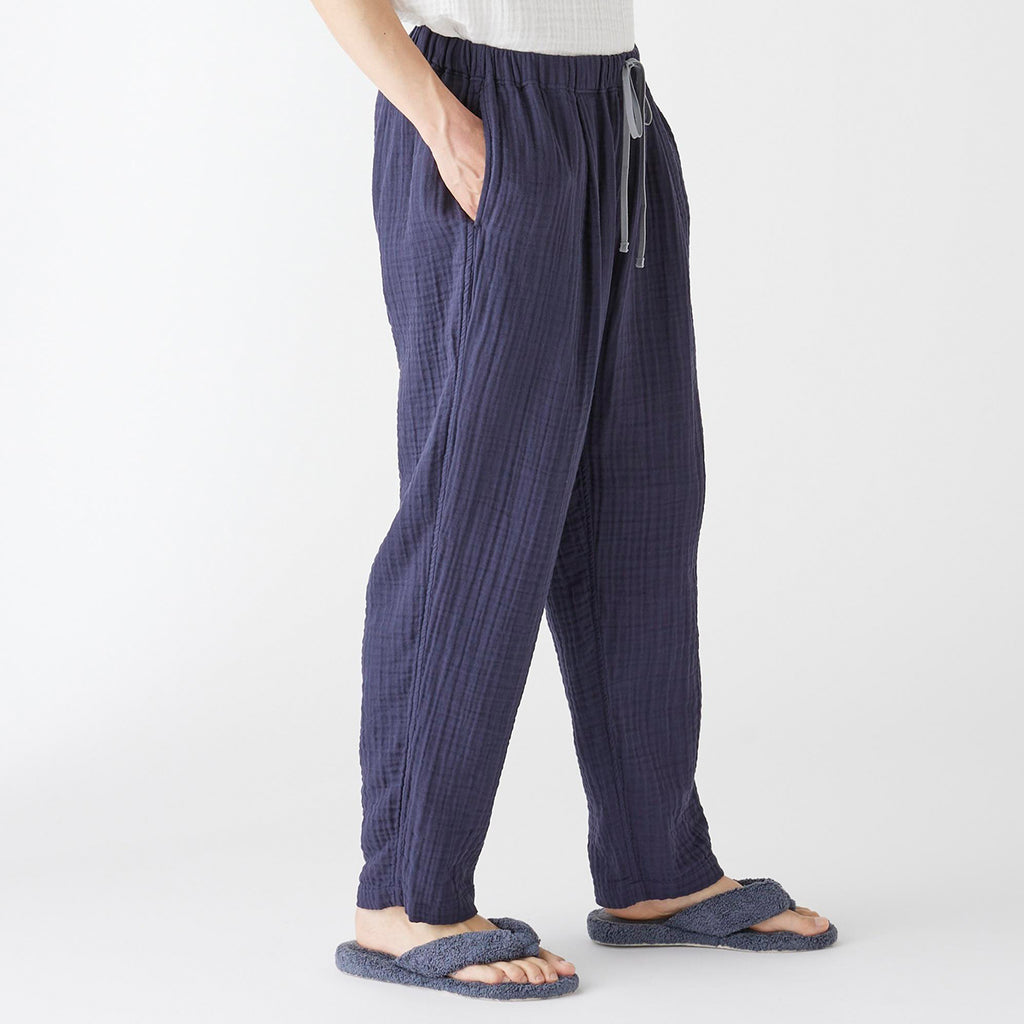 Crepe Gauze pants in Dark Blue